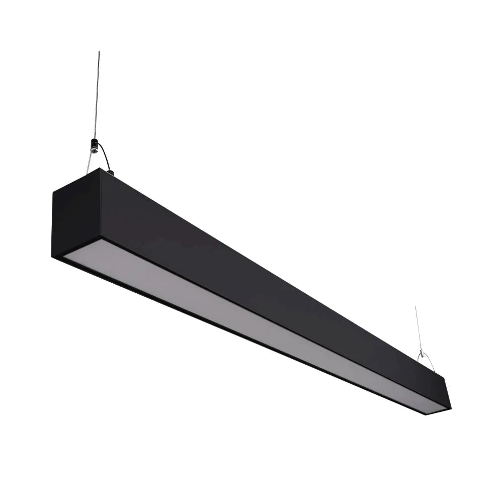 Euri Lighting Commercial 4 Ft. LED 50-Watts 3 Color Selectable Dimmable Linkable Frosted Plastic Lens Black Housing Dual Architectural Linear Up and Down Light With Emergency Battery Back Up