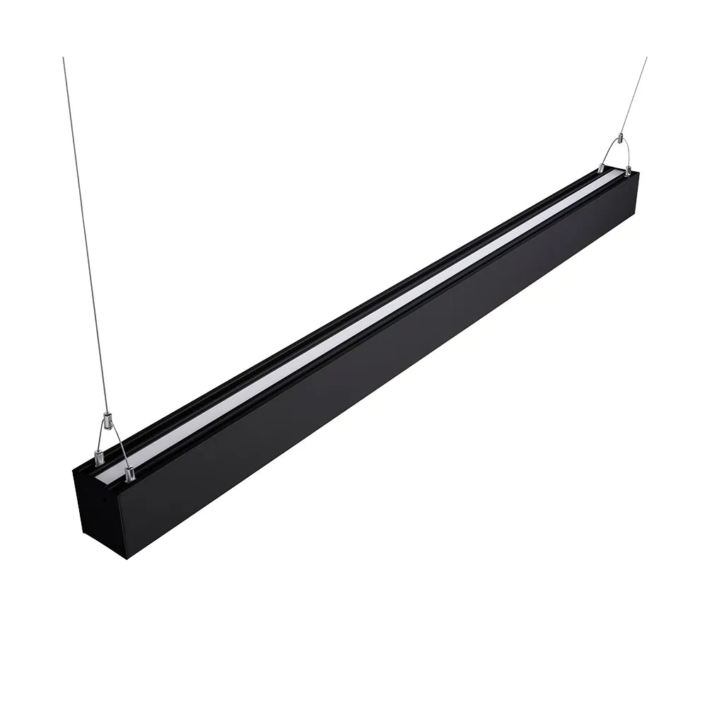 Euri Lighting Commercial 4 Ft. LED 50-Watts 3 Color Selectable Dimmable Linkable Frosted Plastic Lens Black Housing Dual Architectural Linear Up and Down Light With Emergency Battery Back Up