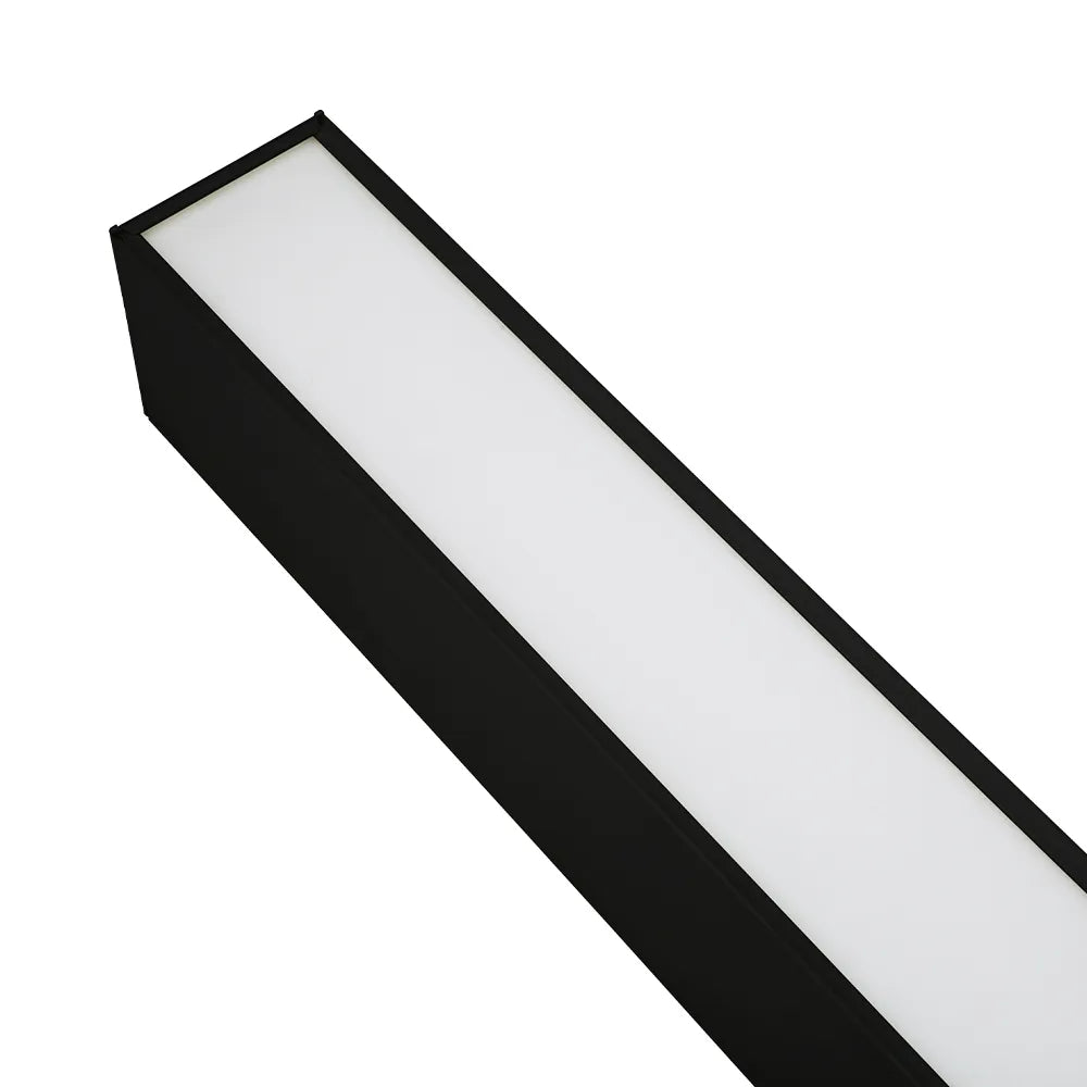 Euri Lighting Commercial 4 Ft. LED 50-Watts 3 Color Selectable Dimmable Linkable Frosted Plastic Lens Black Housing Dual Architectural Linear Up and Down Light With Emergency Battery Back Up