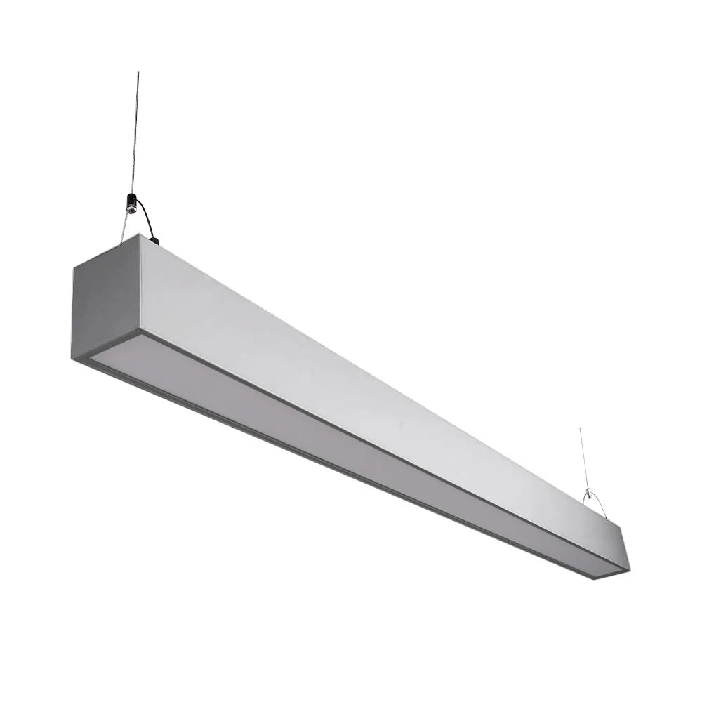 Euri Lighting Commercial 4 Ft. LED 50-Watts 3 Color Selectable Dimmable Linkable Frosted Plastic Lens Silver Housing Dual Architectural Linear Up and Down Light With Emergency Battery Back Up