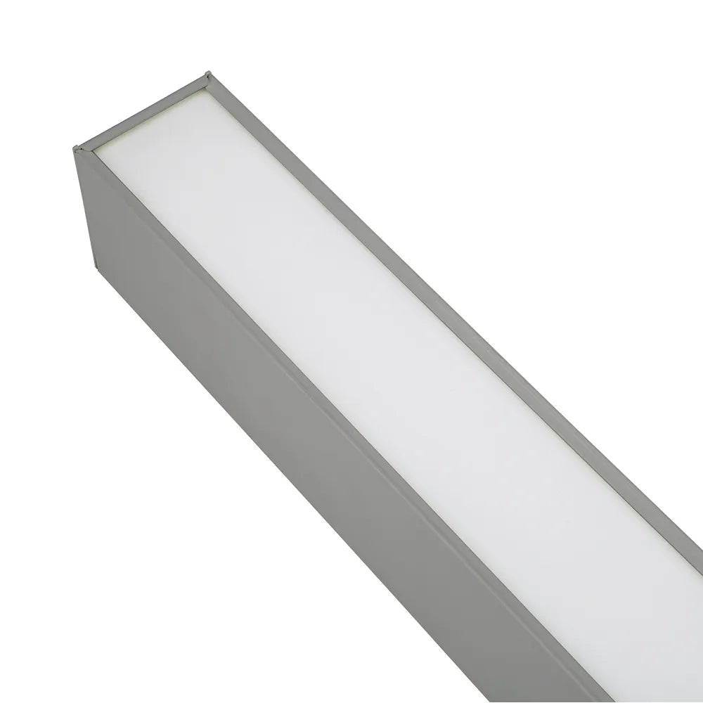 Euri Lighting Commercial 4 Ft. LED 50-Watts 3 Color Selectable Dimmable Linkable Frosted Plastic Lens Silver Housing Dual Architectural Linear Up and Down Light With Emergency Battery Back Up