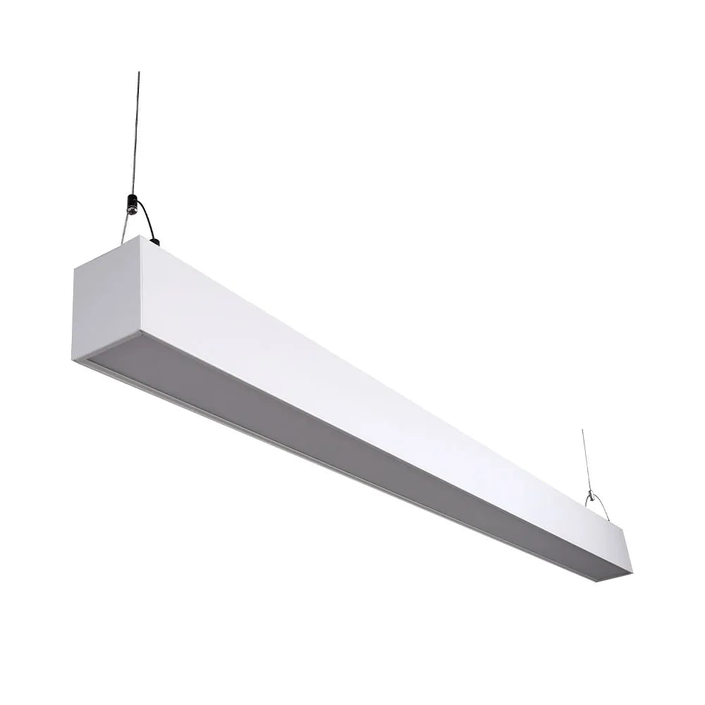 Euri Lighting Commercial 4 Ft. LED 50-Watts 3 Color Selectable Dimmable Linkable Frosted Plastic Lens White Housing Dual Architectural Linear Up and Down Light With Emergency Battery Back Up