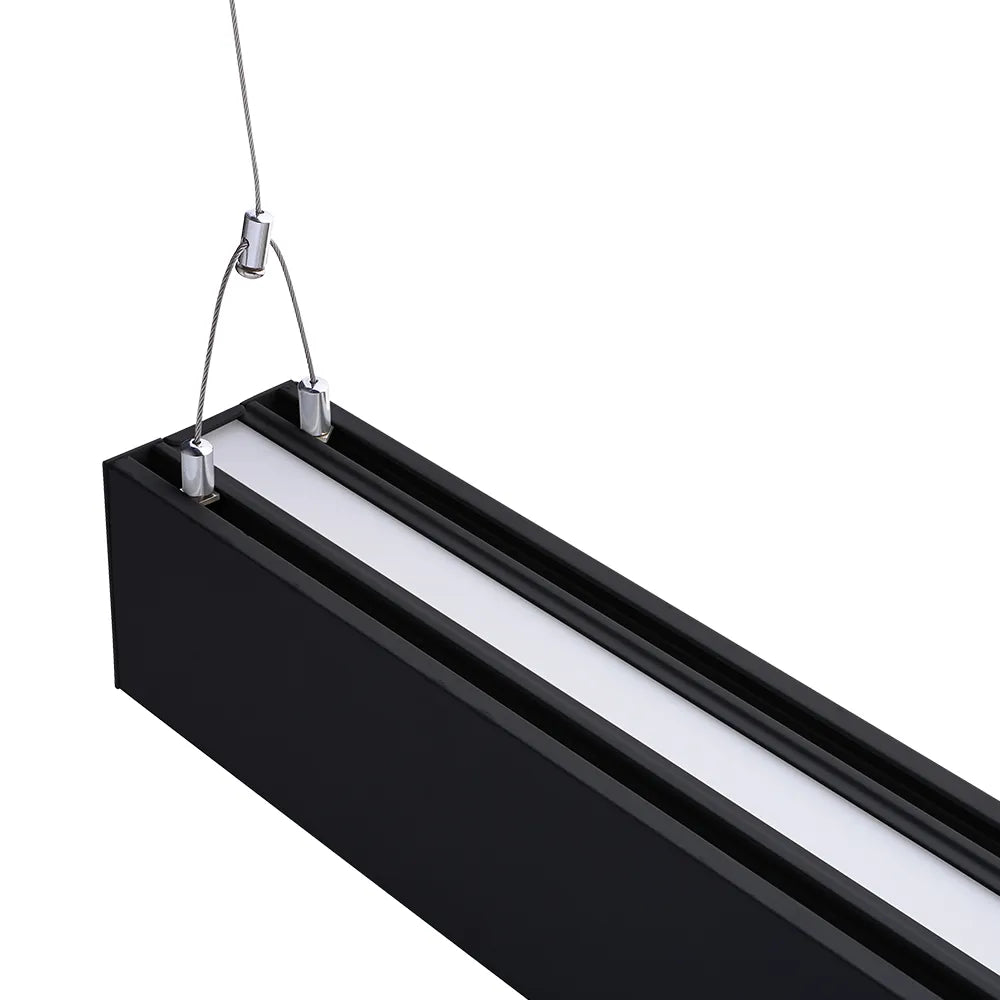 Euri Lighting Commercial 4 Ft. LED 50-Watts 3 Color Selectable Dimmable Linkable Frosted Plastic Lens Black Housing Dual Architectural Linear Up and Down Light With Emergency Battery Back Up