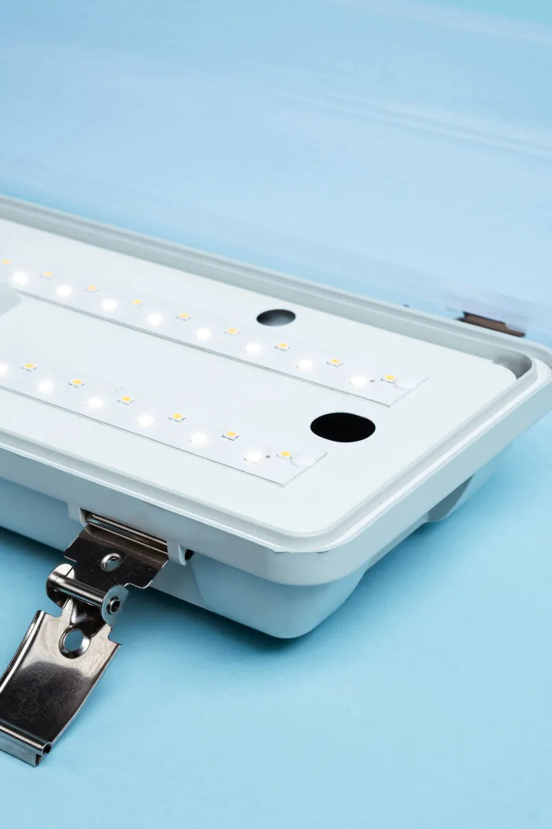 Euri Lighting Commercial 4 Ft. 3-Light Color Selectable Dimmable LED 25/38/50 Watt Waterproof IP65 Rated Vapor Tight Strip Light