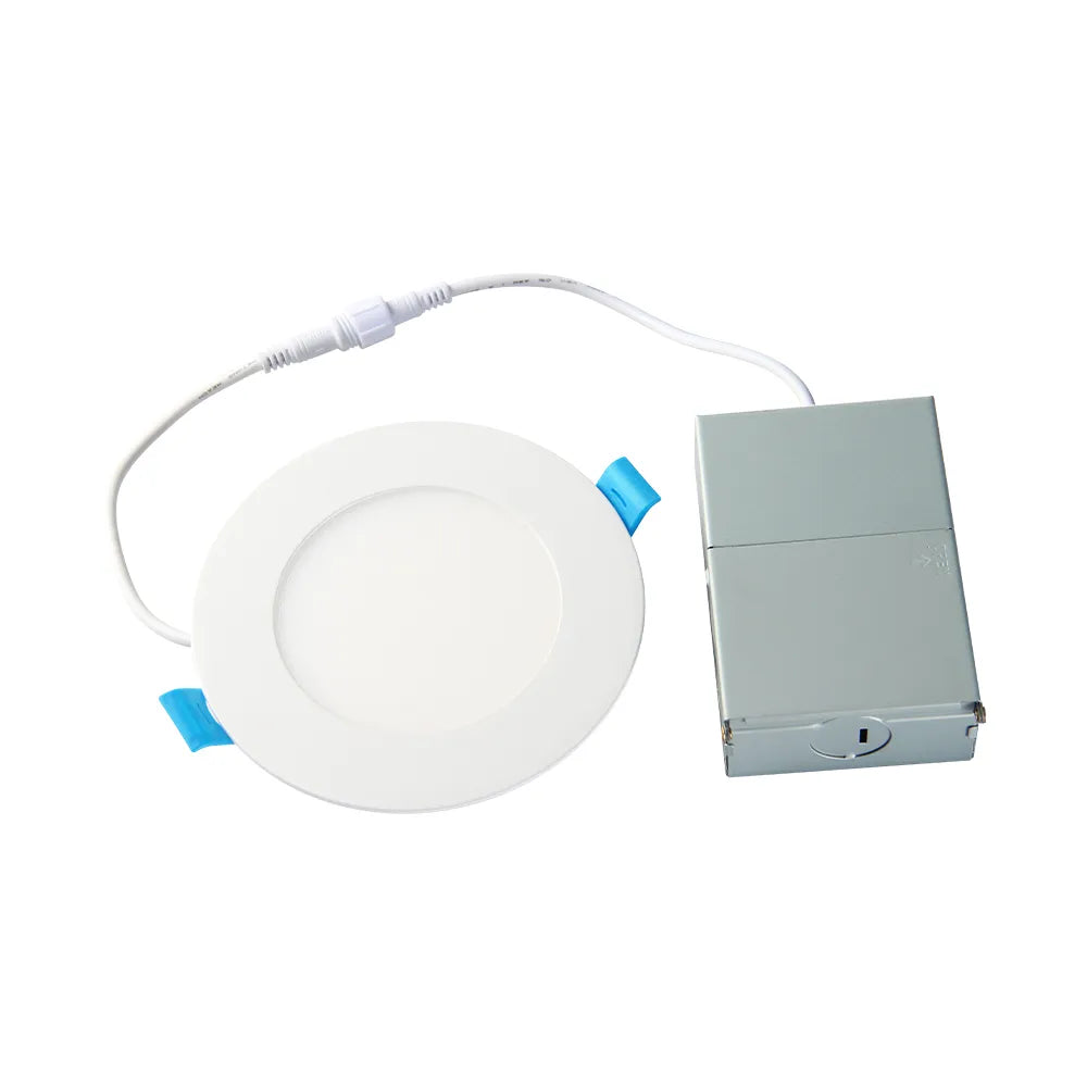 Euri Lighting Commercial 4" 60-Watt Equivalent 5 Color Selectable Dimmable Slim Recessed Downlight With Junction Box
