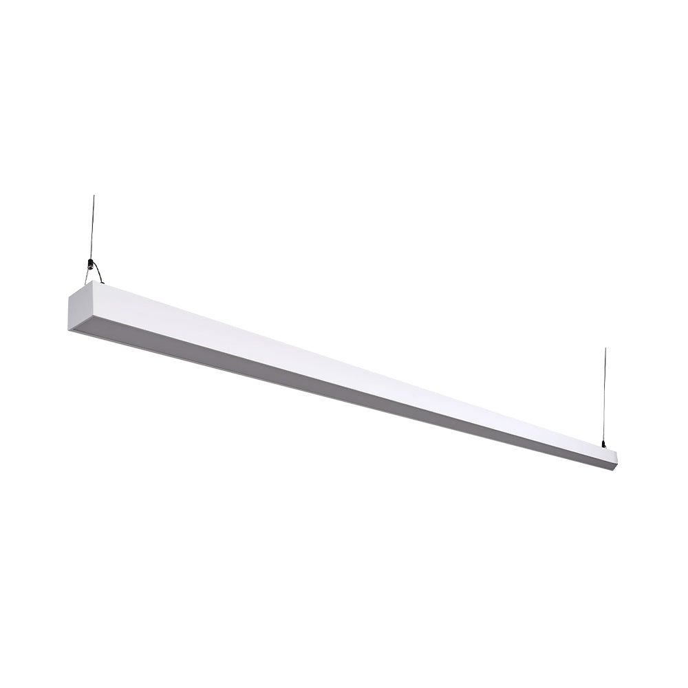 Euri Lighting Commercial 8 Ft. LED 100-Watts 3 Color Selectable Dimmable Linkable Frosted Plastic Lens White Housing Dual Architectural Linear Up and Down Light