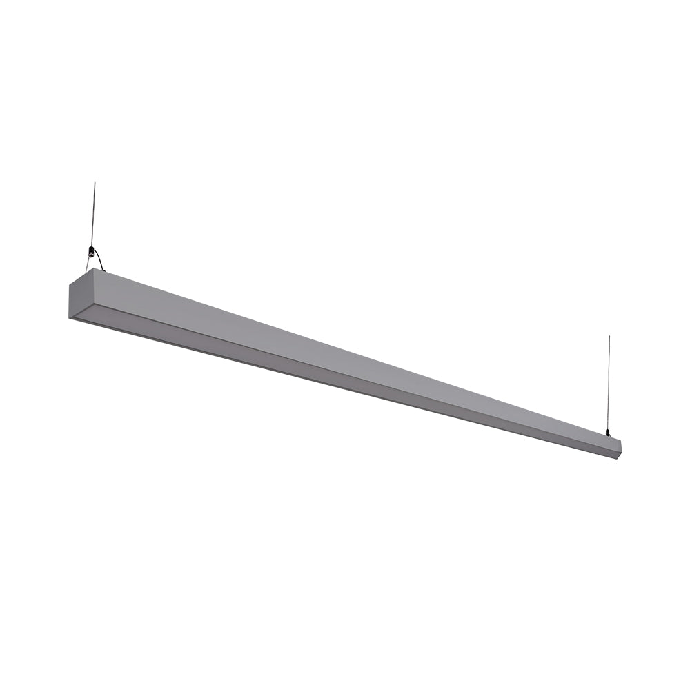 Euri Lighting Commercial 8 Ft. LED 100-Watts 3 Color Selectable Dimmable Linkable Frosted Plastic Lens Silver Housing Dual Architectural Linear Up and Down Light With Emergency Battery Back Up