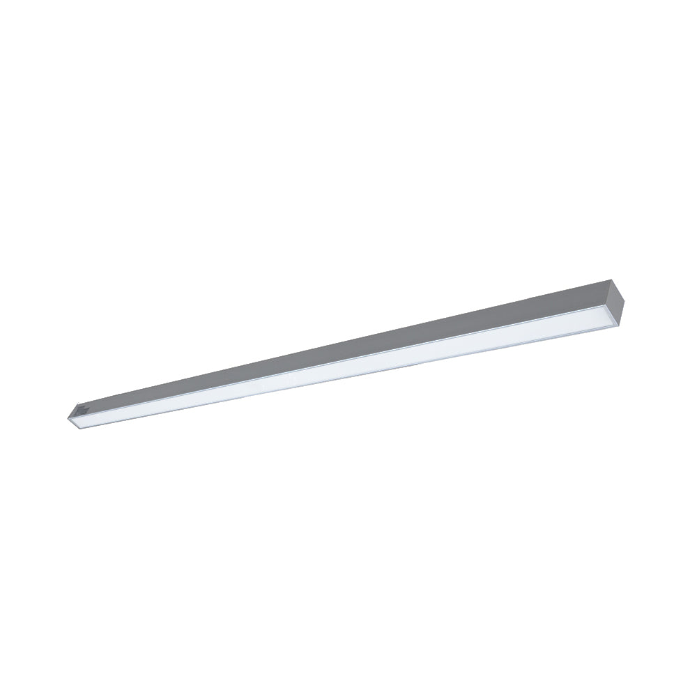 Euri Lighting Commercial 8 Ft. LED 100-Watts 3 Color Selectable Dimmable Linkable Frosted Plastic Lens Silver Housing Dual Architectural Linear Up and Down Light With Emergency Battery Back Up