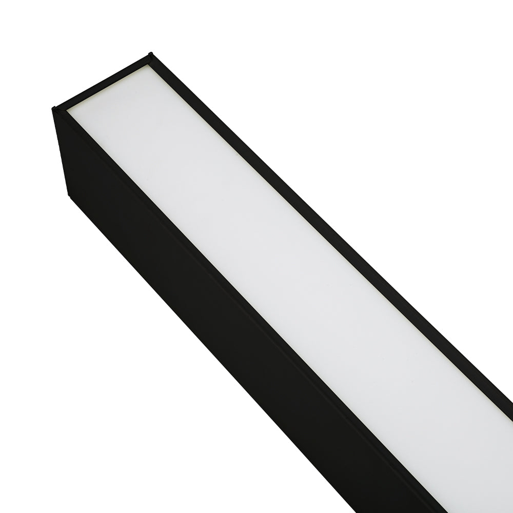 Euri Lighting Commercial 8 Ft. LED 100-Watts 3 Color Selectable Dimmable Linkable Frosted Plastic Lens Black Housing Dual Architectural Linear Up and Down Light