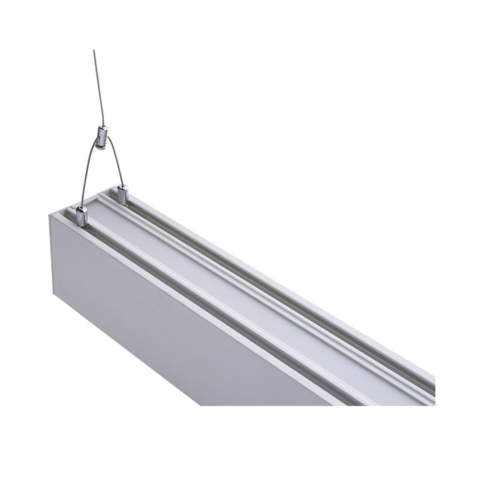 Euri Lighting Commercial 8 Ft. LED 100-Watts 3 Color Selectable Dimmable Linkable Frosted Plastic Lens White Housing Dual Architectural Linear Up and Down Light
