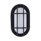 Euri Lighting Residential LED 6.2-Watts Non-Dimmable Wet Rated 6 Color Selectable Frosted Glass Lens Matte Black Housing Outdoor Bulkhead Wall Light