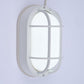 Euri Lighting Residential LED 6.2-Watts Non-Dimmable Wet Rated 6 Color Selectable Frosted Glass Lens Matte White Housing Outdoor Bulkhead Wall Light