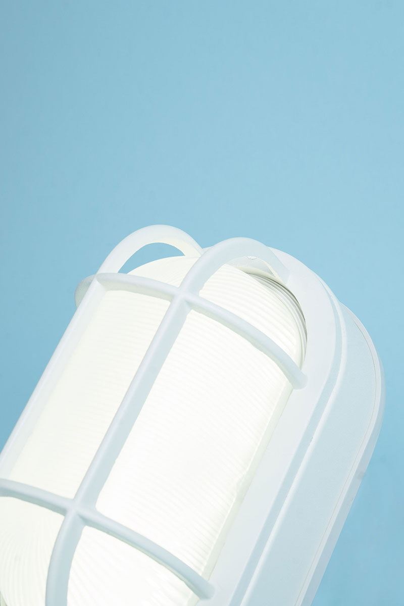 Euri Lighting Residential LED 6.2-Watts Non-Dimmable Wet Rated 6 Color Selectable Frosted Glass Lens Matte White Housing Outdoor Bulkhead Wall Light