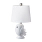 A&B Home 10" x 17" White Birgit Ceramic Lamp With White Tapered Drum Shade