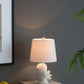 A&B Home 10" x 17" White Birgit Ceramic Lamp With White Tapered Drum Shade