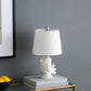 A&B Home 10" x 17" White Birgit Ceramic Lamp With White Tapered Drum Shade