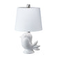 A&B Home 10" x 17" White Birgit Ceramic Lamp With White Tapered Drum Shade