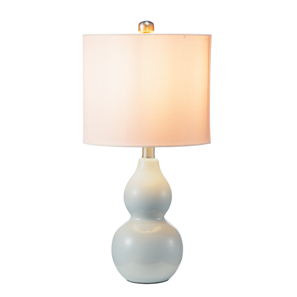 A&B Home 10" x 19" Bundle of 33 Gull Gray Ceramic Table Lamp With White Drum Shade