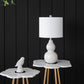 A&B Home 10" x 19" Bundle of 33 Gull Gray Ceramic Table Lamp With White Drum Shade