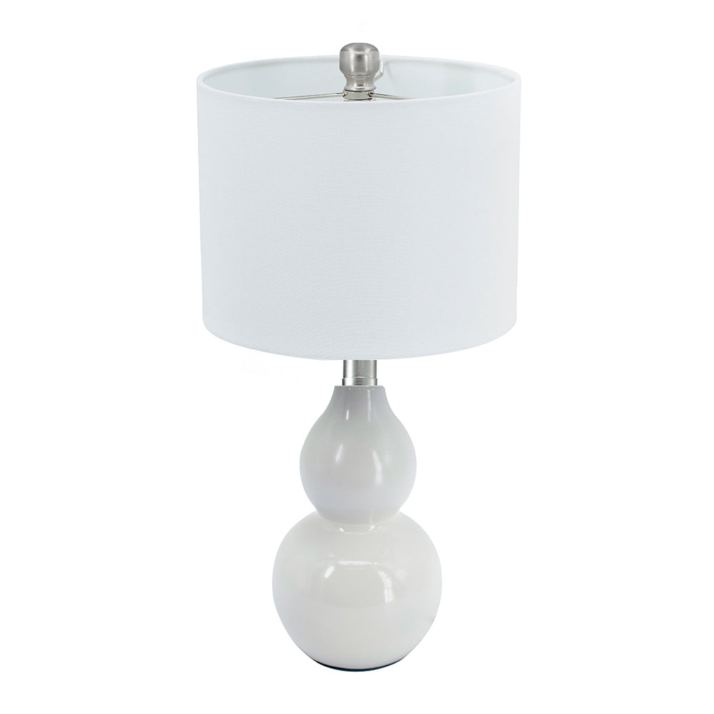 A&B Home 10" x 19" Bundle of 33 Gull Gray Ceramic Table Lamp With White Drum Shade