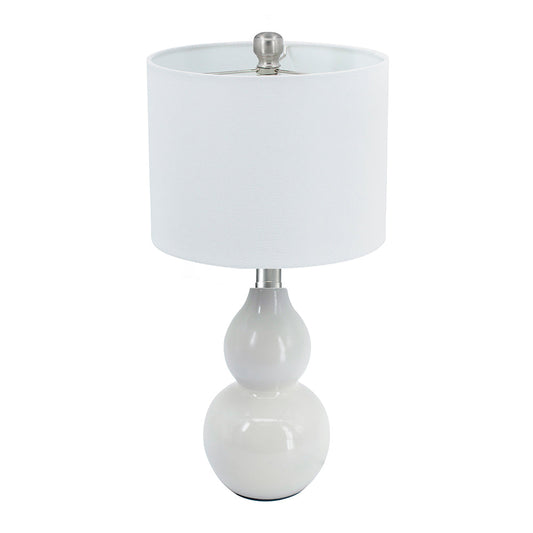 A&B Home 10" x 19" Bundle of 33 Gull Gray Ceramic Table Lamp With White Drum Shade