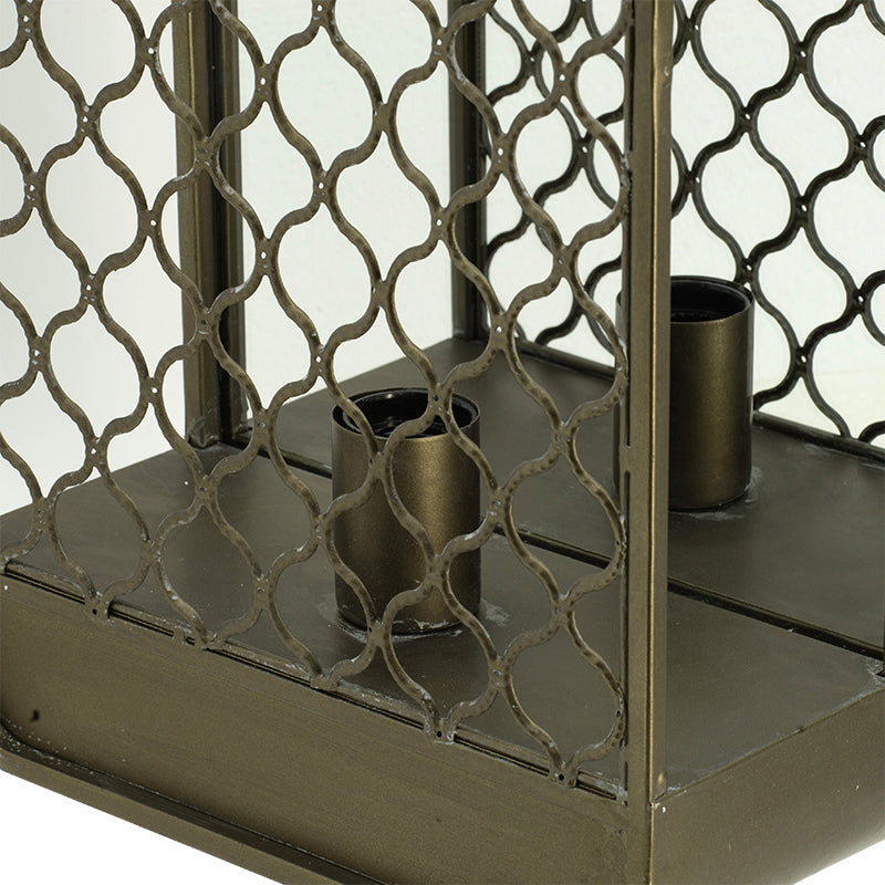 A&B Home 11" x 23" Bundle of 14 Rectangular Brass Caged Metal Wall Lamp
