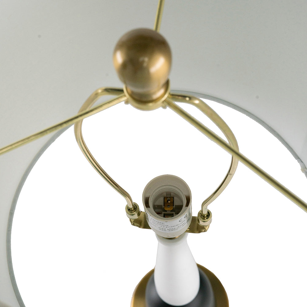 A&B Home 11" x 30" Bundle of 14 Gold and Black Elongated Teardrop Table Lamp With White Drum Shade