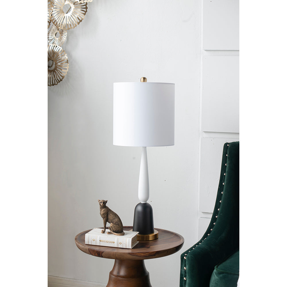 A&B Home 11" x 30" Bundle of 14 Gold and Black Elongated Teardrop Table Lamp With White Drum Shade