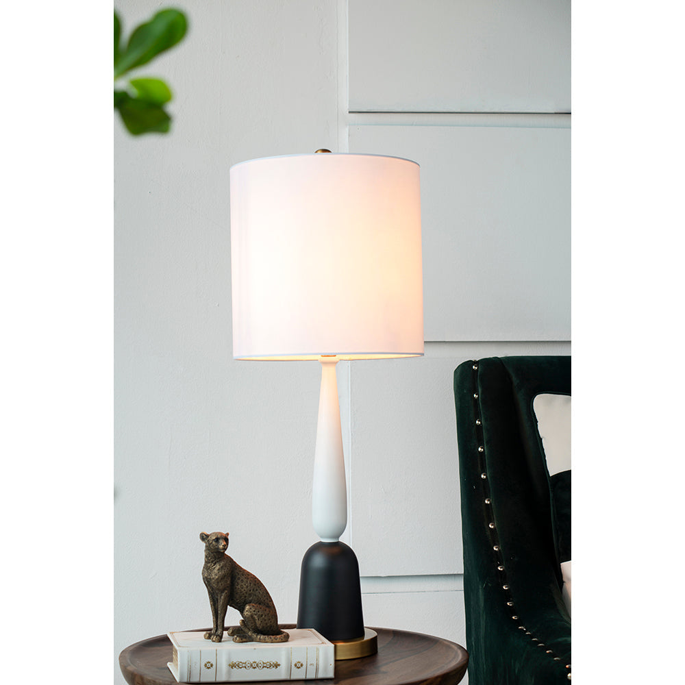 A&B Home 11" x 30" Bundle of 14 Gold and Black Elongated Teardrop Table Lamp With White Drum Shade