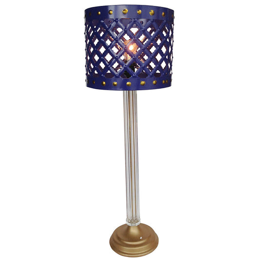 A&B Home 11" x 31" Bundle of 14 Blue Tapered Metal Shade With Nickel Metal Base Table Lamp