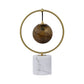 A&B Home 12" x 18" Bundle of 9 White Marble Base With Gold Ring and Amber Glass Orb Table Lamp