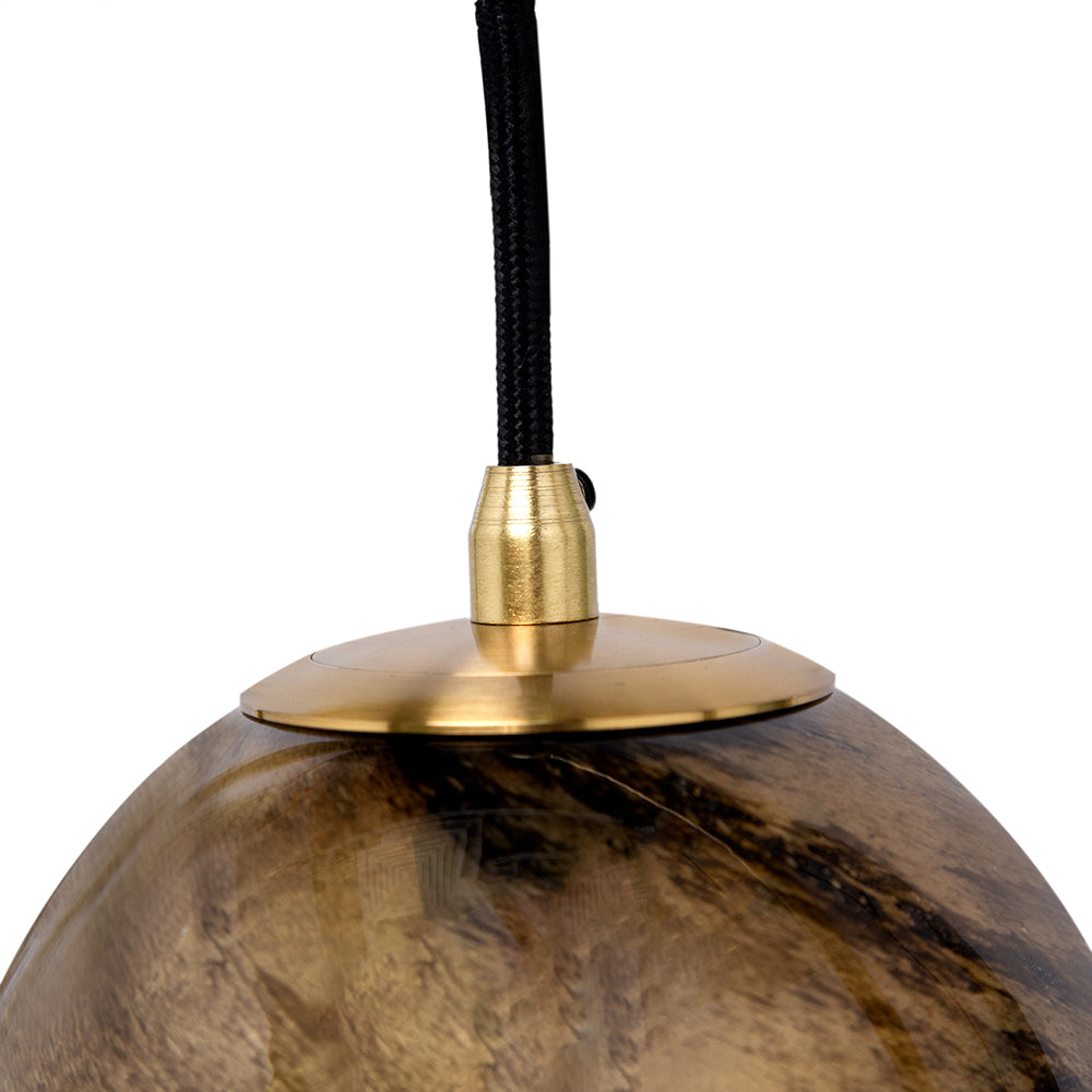 A&B Home 12" x 18" Bundle of 9 White Marble Base With Gold Ring and Amber Glass Orb Table Lamp