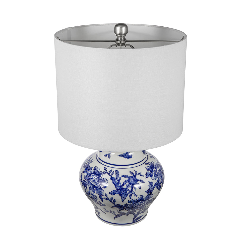 A&B Home 12" x 19" Bundle of 26 Blue and White Ceramic Vase Lamp