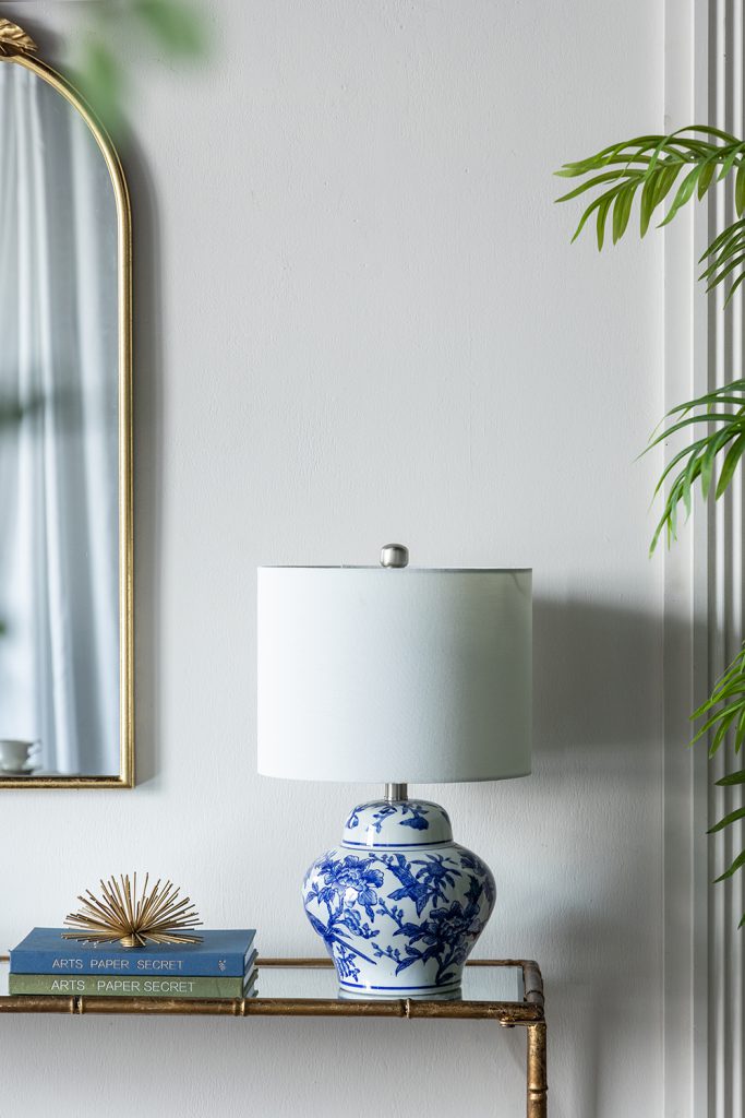 A&B Home 12" x 19" Bundle of 26 Blue and White Ceramic Vase Lamp