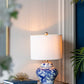 A&B Home 12" x 19" Bundle of 26 Blue and White Ceramic Vase Lamp