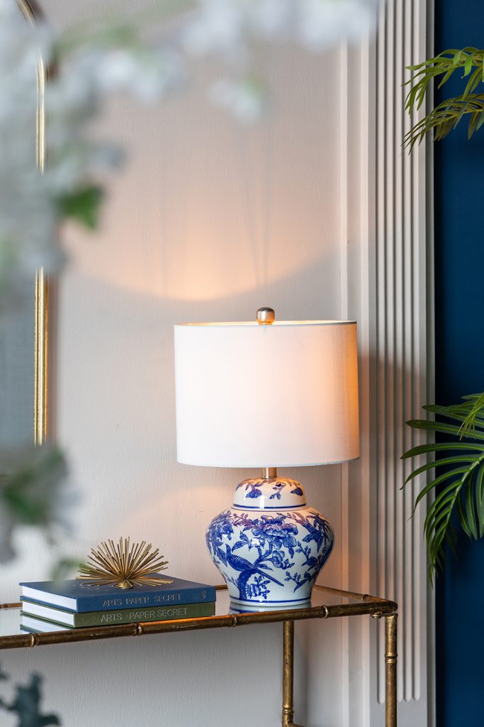 A&B Home 12" x 19" Bundle of 26 Blue and White Ceramic Vase Lamp