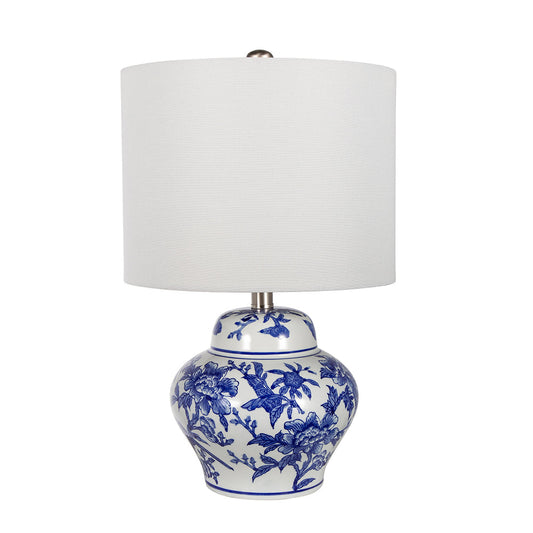 A&B Home 12" x 19" Bundle of 26 Blue and White Ceramic Vase Lamp
