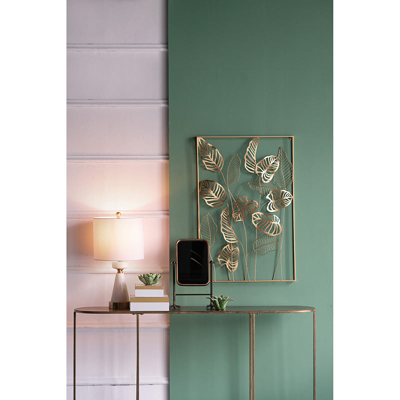 A&B Home 12" x 23" Bundle of 10 White Marble Cone-Shaped With Gold Base and Drum Shade Table Lamp