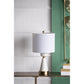A&B Home 12" x 23" Bundle of 10 White Marble Cone-Shaped With Gold Base and Drum Shade Table Lamp