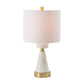 A&B Home 12" x 23" Bundle of 10 White Marble Cone-Shaped With Gold Base and Drum Shade Table Lamp
