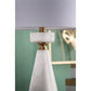 A&B Home 12" x 23" Bundle of 10 White Marble Cone-Shaped With Gold Base and Drum Shade Table Lamp