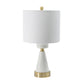 A&B Home 12" x 23" Bundle of 10 White Marble Cone-Shaped With Gold Base and Drum Shade Table Lamp