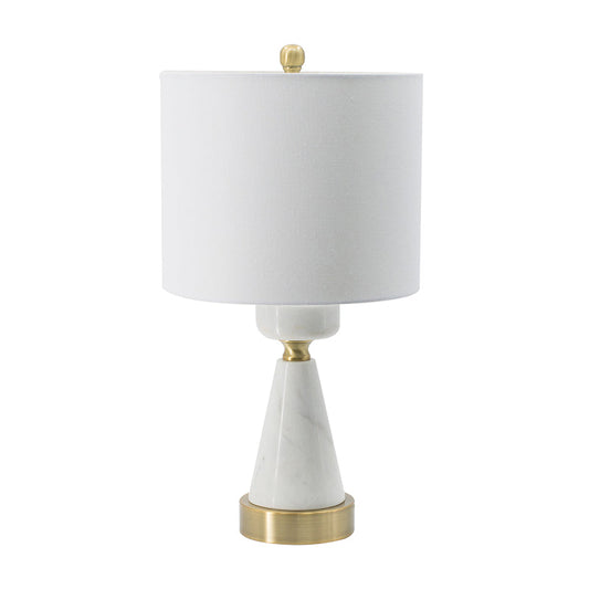 A&B Home 12" x 23" Bundle of 10 White Marble Cone-Shaped With Gold Base and Drum Shade Table Lamp