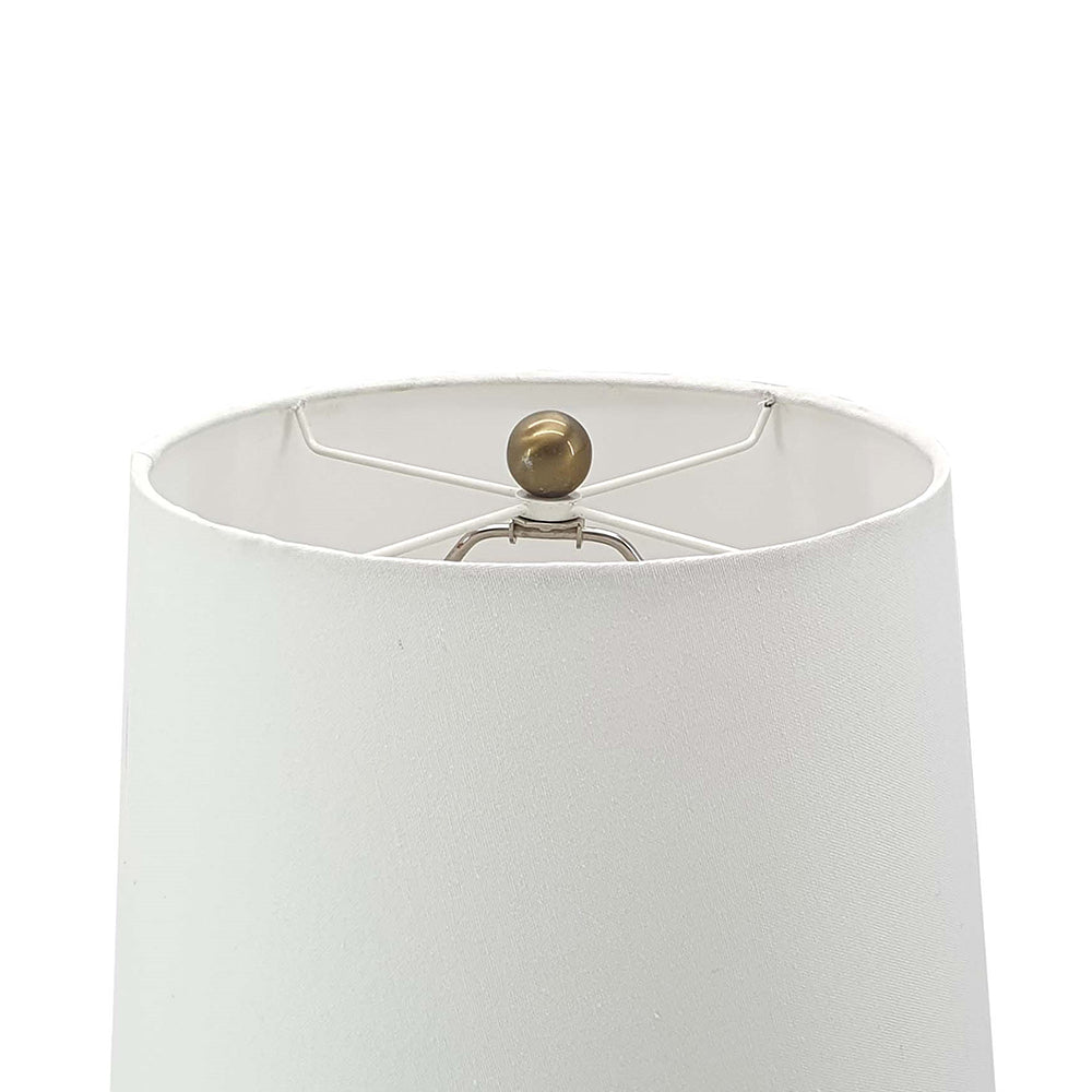 A&B Home 12" x 23" Bundle of 13 White Marble Base and Vintage Gold Accent Table Lamp With White Linen Drum Shade
