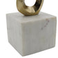 A&B Home 12" x 23" Bundle of 13 White Marble Base and Vintage Gold Accent Table Lamp With White Linen Drum Shade