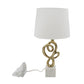A&B Home 12" x 23" Bundle of 13 White Marble Base and Vintage Gold Accent Table Lamp With White Linen Drum Shade