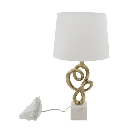 A&B Home 12" x 23" Bundle of 13 White Marble Base and Vintage Gold Accent Table Lamp With White Linen Drum Shade