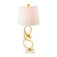 A&B Home 12" x 25" Gold Free Flowing Loop Table Lamp With White Drum Shade