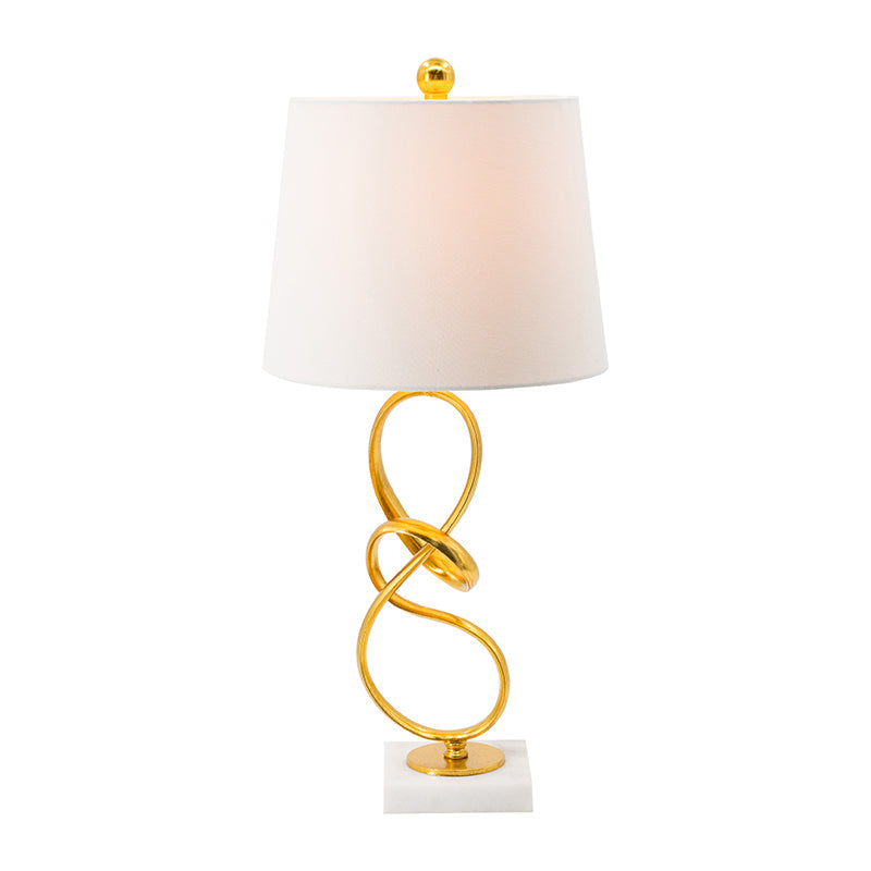 A&B Home 12" x 25" Gold Free Flowing Loop Table Lamp With White Drum Shade