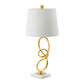 A&B Home 12" x 25" Gold Free Flowing Loop Table Lamp With White Drum Shade